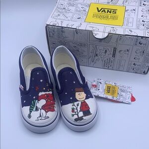 Vans 2017 Classic Slip-on Peanuts Charlie Tree Size 8 Toddlers Holiday Vans